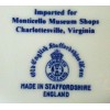 7" Blue & White MONTICELLO Souvenir Plate OLD ENGLISH STAFFORDSHIRE