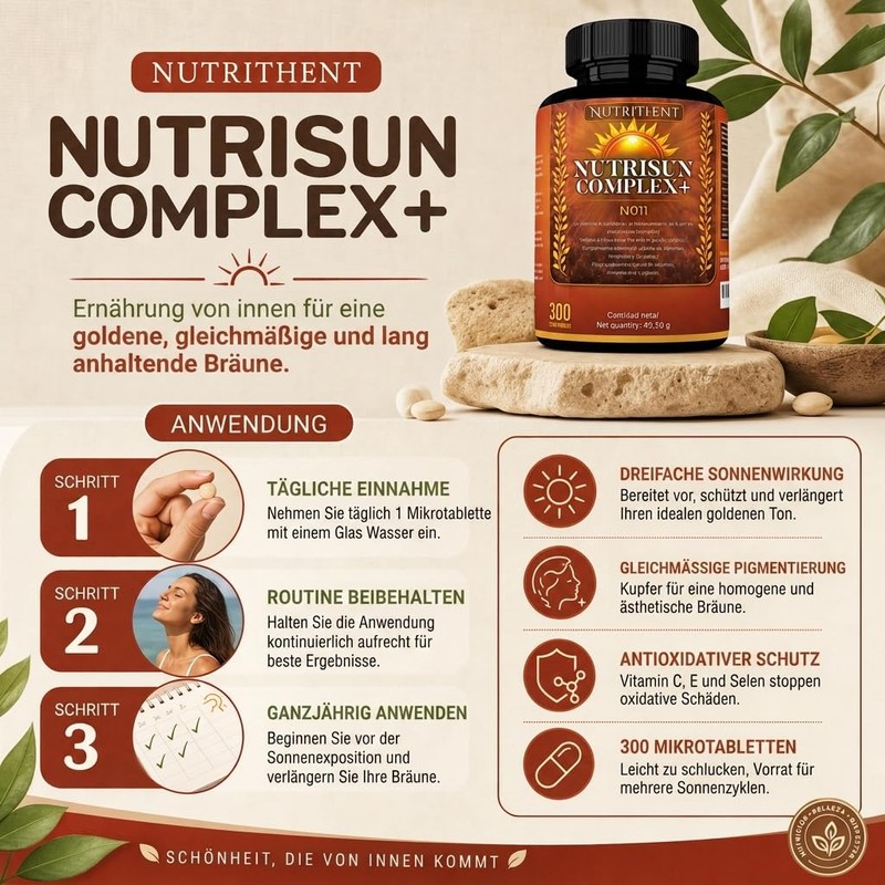 300 Tablets Tanning Capsules with Beta Carotene, Copper, Selenium, Lycopene,