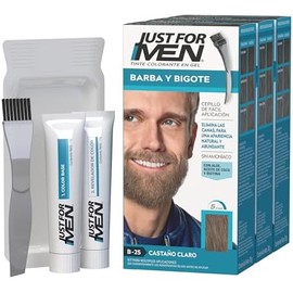 Just For Men Tinte para Barba y Bigote B25 Castaño Claro 3 Pack