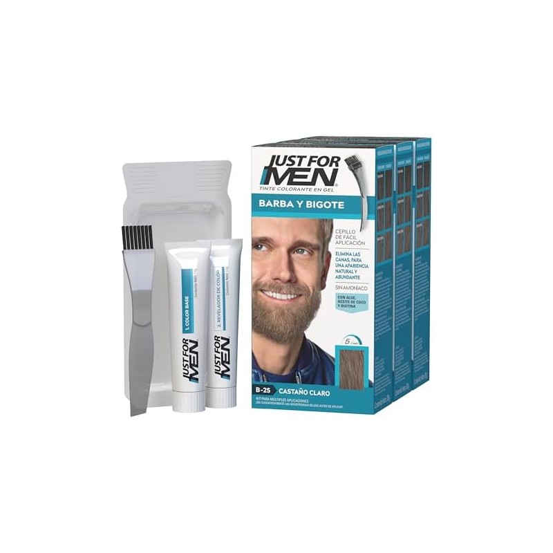 Just For Men Tinte para Barba y Bigote B25 Castaño