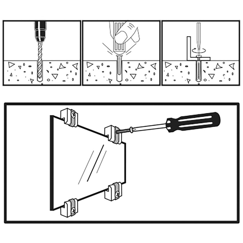 OOK 534016 1/4-Inch 20-Pound Adjustable Plastic Mirror Holders, 4-Pack