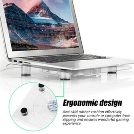 Demeras Ultra Slim Notebook Fan Cooling Stand, Laptop Cooler Cooling Pad, Cooler Cooling Pad Fans Cooling Base Ultra Quiet USB Cooler Cooling Pad with RGB Lights for Notebook Laptop