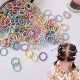 Children's Hair Tie, 0.8 inch (2 cm), Set of 100, Thin Hair, Babies, Children, Painless, Colorful, Decorationless, Cute, Nursery, Kindergarten