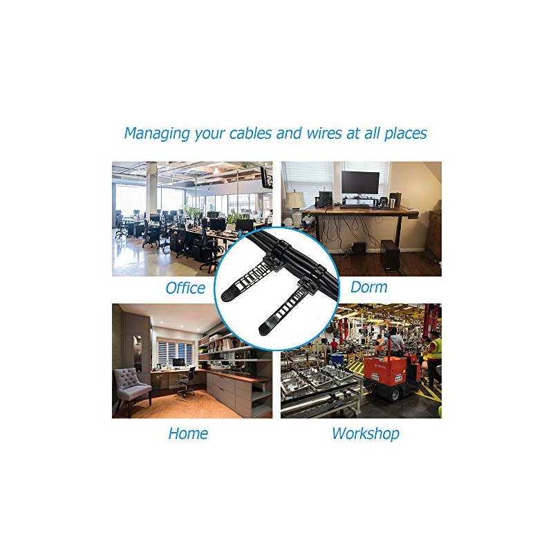 Adjustable Adhesive Cable Ties for Home and Office Organization