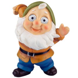 Blazin' Outdoor Garden Decorations Gnome | Solar Patio Decoraciones - Patio Adornos | Solar Elf Gnome Figura para terraza, balcón, cubierta | Resistente a la intemperie | Patio Regalo | Auto On/Off, Moderno, Amarillo