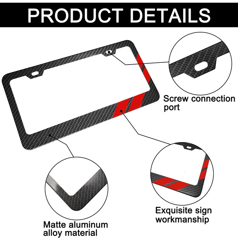 YOSRTER 2PCS Aluminum License Plate Frame for Dodge Accessories, License