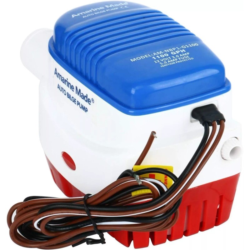 Amarine Made 12V 1100GPH Automatic Submersible Boat Bilge Water Pump