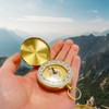 polar-effekt Metal Gold Compass with Engraving - Marching Compass Portable