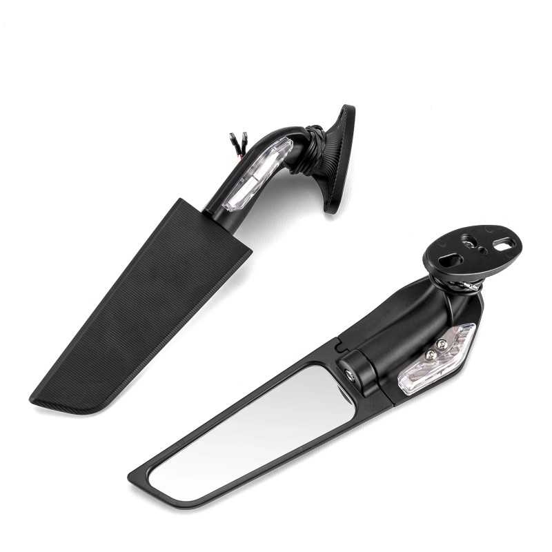 XM Adjustable Rearview Wind Wing Mirrors LED Turn Signals For