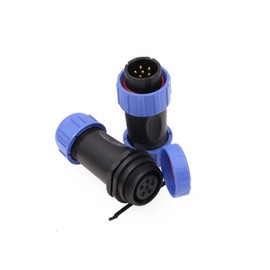 ZBLZGP HE21 6 Pin Aviation Circular Industrial Threaded IP68 Waterproof Connector Male Plug and Female Socket In-Line Cable Connector