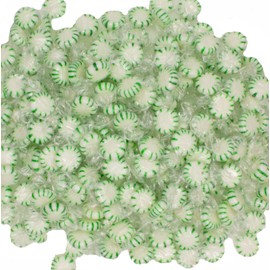 Spearmint Starlight Mints 1 Pound Bag Green & White, Individually Wrapped in a Resealable Bulk King of Sweets Bag