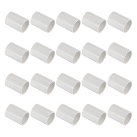 PATIKIL 1" PVC Pipe Fitting Coupling Adapter, 20 Pack Straight Pipe Slip Socket Connector for Home Industrial Sprinkler Drip Irrigation System Pipes Extension Use, White