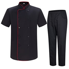 MISEMIYA - Men's Chef Jacket - Men's Chef Jacket - Hospitality Uniform -Ref.8421B - 4XL, Chef Jackets and Pants 8421B8 - Black