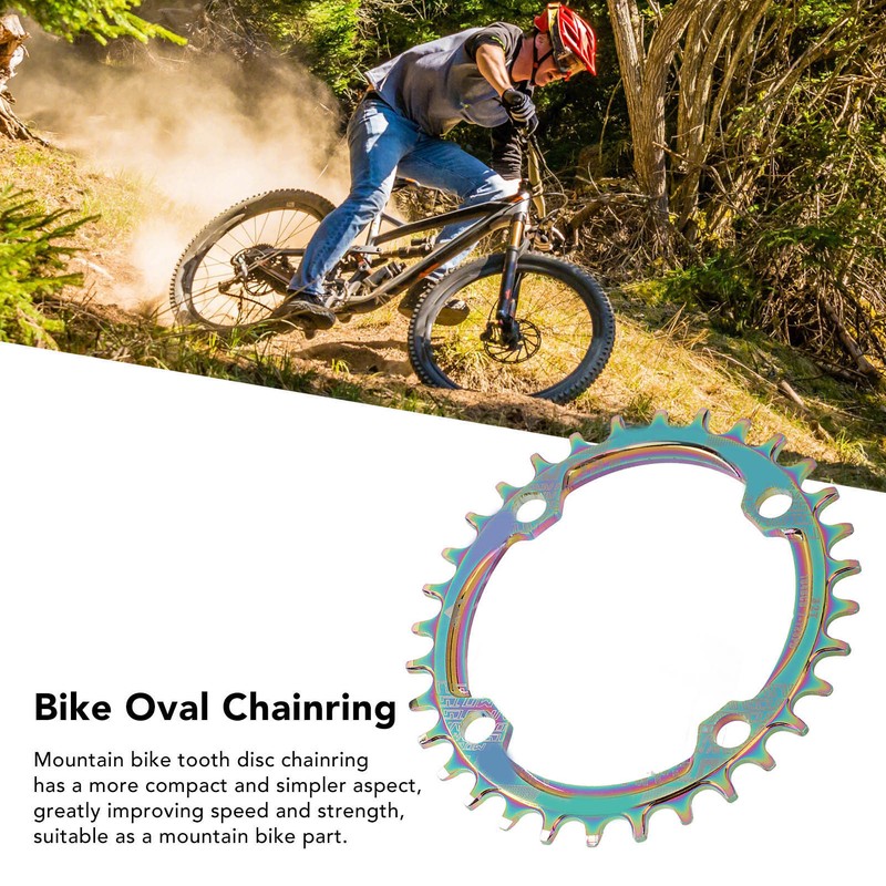 Mountain Bike Chainring Aluminium Alloy 32T Single Speed Oval Bike