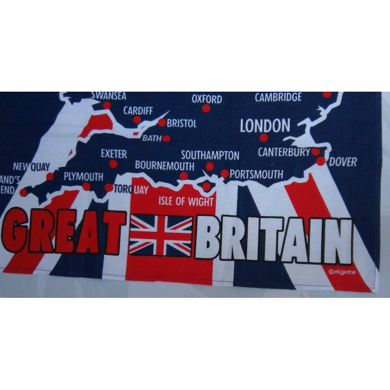 Great Britain Map Union Jack Flag Tea Towel United Kingdom