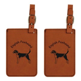 Unbranded L3140 English Foxhound Luggage Tags 2Pk FREE SHIPPING 200 Breeds Available