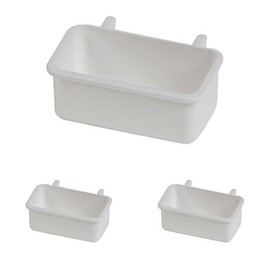 Moondown Farm Canary, Finch, Budgie Aviary Cage Feeders Deep Plastic Pots (Pack of 3)