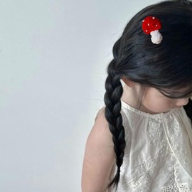 Red Handmade Crochet Mushroom Hair Clip Headwear Sweet, Cute Knitted Hairpins Party Supplies For Girls Unique Crochet Hairpin For Women Cosplay Hair Accessories