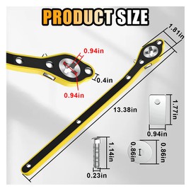 GLSOWEE Car Jack Ratchet Wrench, Auto Labor-Saving Scissor Jack Wrench, Universal 360° Swivel Jack Lug Wrench with Long Handle, Tire Wheel Jack Lift Speed Handle Tool for Small Car SUV