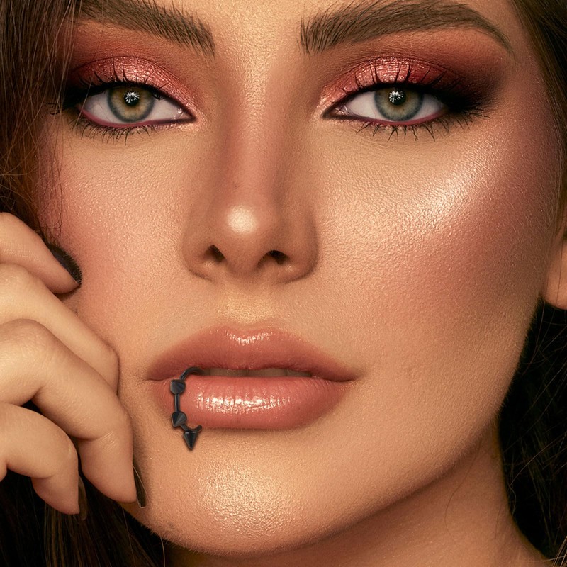 Xpircn Fake Lip Piercings Fake Snake Bite Non-Piercing Lip Cuff