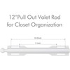 FIRJOY 12" Valet Rod for Closet Pull Out (1 Pack,
