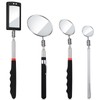 4 Pieces Telescoping Inspection Mirror Telescoping LED Lighted Flexible Inspection