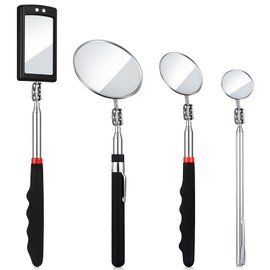 4 Pieces Telescoping Inspection Mirror Telescoping LED Lighted Flexible Inspection Mirror Tool for Checking Observing Vehicle Small Parts (Elegant Style)