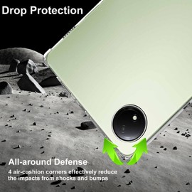 CONAPIKA Clear Case for Redmi Pad SE 4G 8.7 Inch with 2 Pieces Screen Protector, Flexible, Slim, Lightweight, Soft TPU Corners, Drop Protection, Bumper, Protective Case, Shockproof, Anti-Scratch,