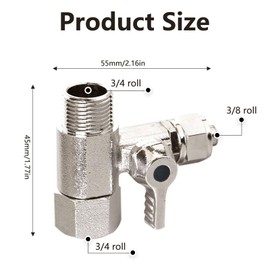 Wjelet Wejet Water Connection Adapter T-Piece Water Connection Distributor 3/8 Inch High Pressure with Shut-Off Valve for Water Filter Reverse Osmosis Refrigerators, Compatible Accessories for