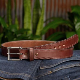 Bullhide Belts Mens Leather Belt for Casual, Dress, 1.50" Wide, Brown, 38 Inches