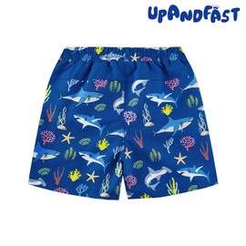 Boys Swim Trunks UPF 50+ Sun Protection Quick Dry Swim Short Kids Board Short Swimwear (Blue Shark, 10 Years)