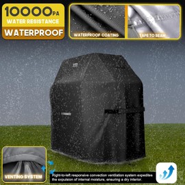 LIBZAKI Grill Cover 420D Waterproof, Weather Resistant, Rip-Proof, Anti-UV, Fade Resistant,Gas Grill Cover for Weber,Char Broil,Nexgrill Grills, etc.52 inches-Black