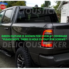 Deliciousticker For 2019-2023 Dodge Ram 1500 Smoke Tail Light 3rd Brake Tint Overlay Vinyl Decal