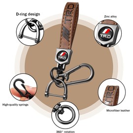 for TRD Keychain, Car Keychains Suitable for TRD Racing Development Sequoia Tundra Tacoma 4Runner PRO, Key Chain Keyring with Logo With Unisex Car Accessories,Family Present Brown