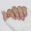 AUBSS Press On Nails Short Almond, White French Tip with