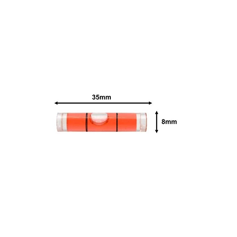 Acrylic Spirit Level 35mm (L) x 8mm (D) Tube Bubble