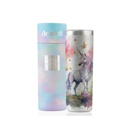 Onebttl Unicorn Gifts for Teen Girls & Women, 20oz Insulated Stainless Steel Tumblers with Lids and Straws, Perfect Gifts for Unicorn Lovers Girl Women - Glitter Blue Purple - 5D