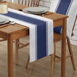 Modern Navy Blue Table Runners, Farmhouse Stripes Table Runner Dresser Scarves 72 inches Long,Decortaive Table Runner Cover for Kitchen Dining Coffee Table Holiday Party Wedding