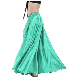 Indio Moda Mujer Satén Full Circle Swing de Halloween danza del vientre tribal falda, Turquoise