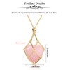 JSDDE Metal Cage Rose Quartz Crystal Pendant Necklaces Healing Crystal