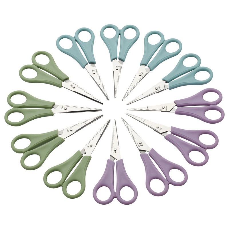 ECR4Kids ELR-13215 Cutting Edge TwinGrip Kid's Scissor Classpack for School