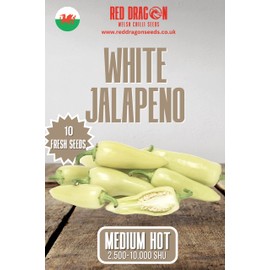 White Jalapeno Chilli Seeds - 10 Fresh White Jalapeno Pepper Seeds
