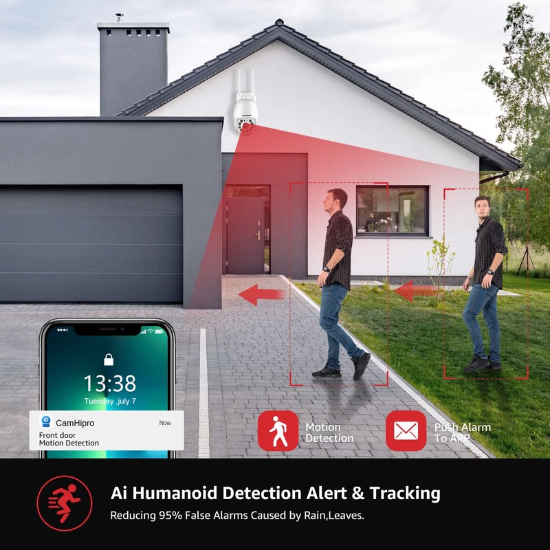 BOAVISION 2K Security Camera Outdoor, 2Pack Wireless WiFi IP Camera