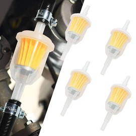 SWQS 4 PCS Inline Fuel Filter with Magnet for Kawasaki Kohler Briggs & Stratton John Deere, 1/4" and 5/16" Gas In Line Fuel Filters for Motorcycle, Lawn Mower, Small Engine, Snowmobiles, Tractors