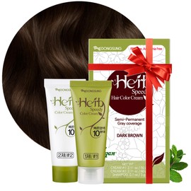 Dongsung Herb Speedy Color Cream(Dark Brown) – Korean Herbal Vegan Hair Dye, PPD-Free, Ammonia-Free, Hypoallergenic – 100% Gray Coverage, Odorless, Dermatologically Tested, Quick 20-Minute Application