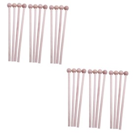Milisten 24 Pcs Percussion Hammer Drum Stick Timpani Sewn Felt Hard Beaters Glockenspiel Mallets Xylophone Mallets Percussion Sticks Percussion Drumsticks Waist Drum Wood Child Round Head