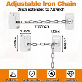 Otoolling 4 Pack Heavy Refrigerator Locks for Adults, Adjustable Cabinets Safety Locks for Fridge File Drawer Dishwasher Toilet Window Furniture Closet No Drilling Include Strong Non Marking Adhesive