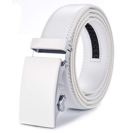 Men's Belt,Nelbons Leather Ratchet Belt for Men with Slide Buckle,Trim to Fit width 3.5cm 1 3/8 inch