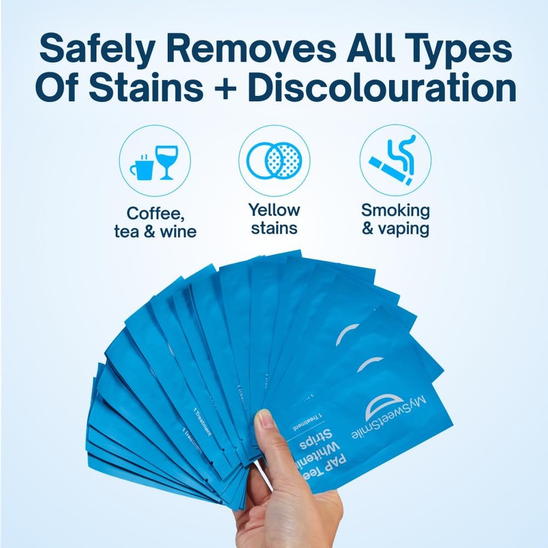 MySweetSmile PAP Teeth Whitening Strips - Enamel-Safe, Sensitivity-Free Formula -