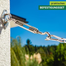 Windhager Sonnensegel Befestigungsset, Montageset, Zubehör für Sonnenschutz, Segel Befestigungs Kit, robust, witterungsbeständig, 10786
